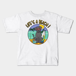 Funny Big Dog is chilling on the beach Kids T-Shirt